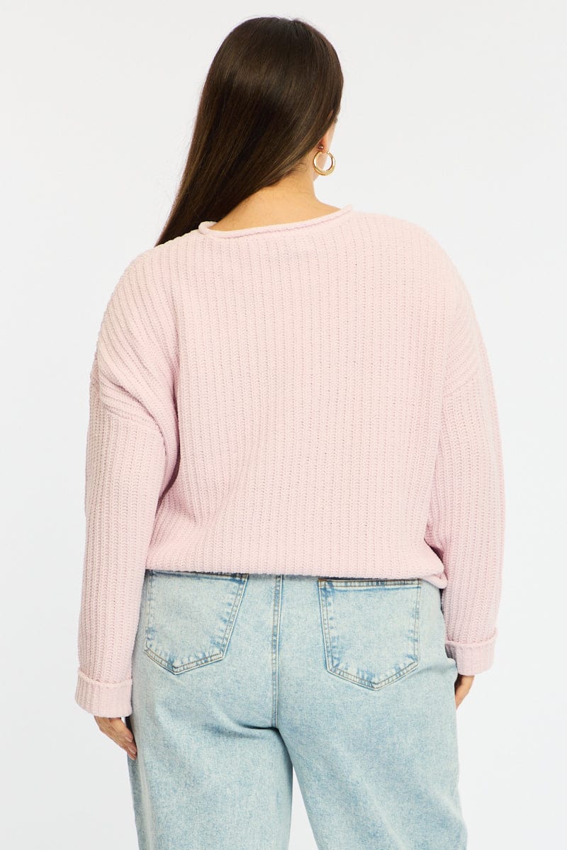 Purple Chenille Knit Jumper Long Sleeve - Image 5