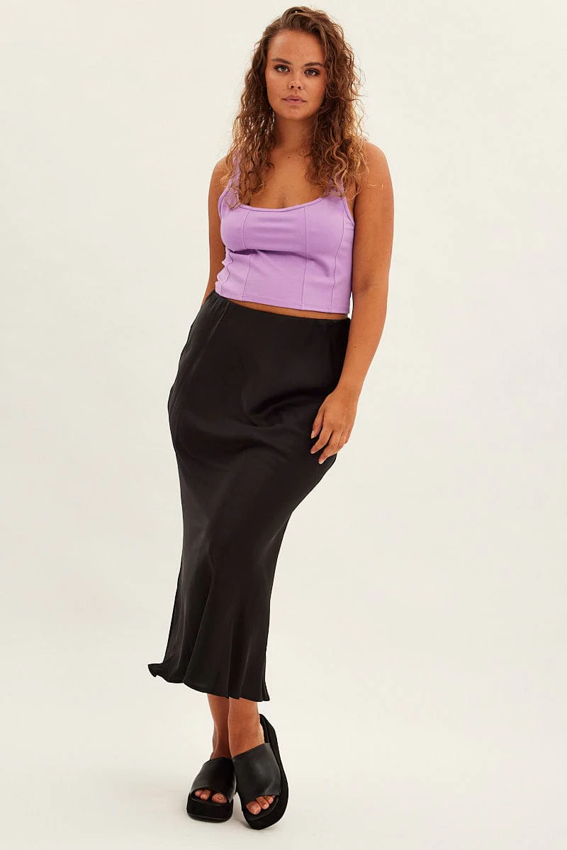 Purple Corset Top Ponte Sleeveless - Image 2