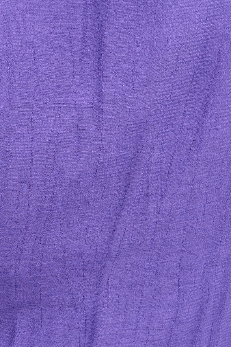 Purple Fit And Flare Dress Short Sleeve V-neck - Image 6
