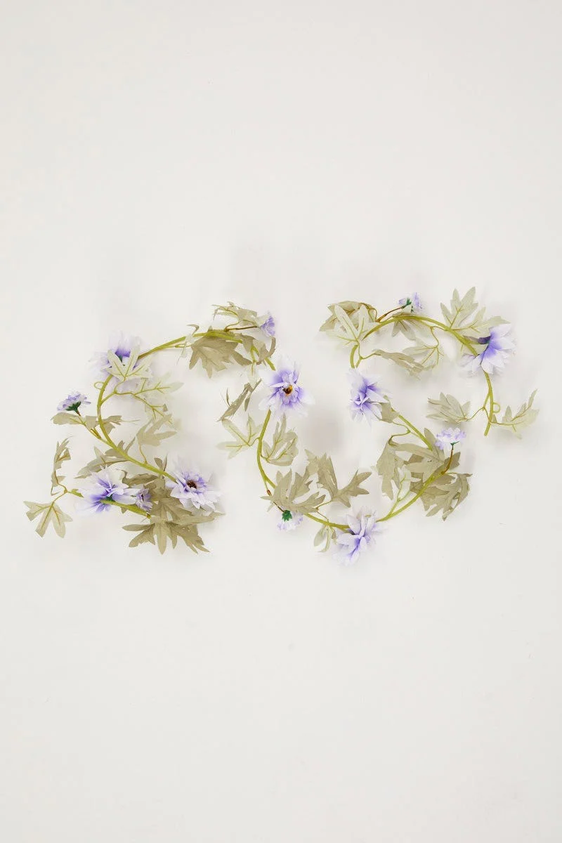 Purple Flower And Leaf Garland - Image 2