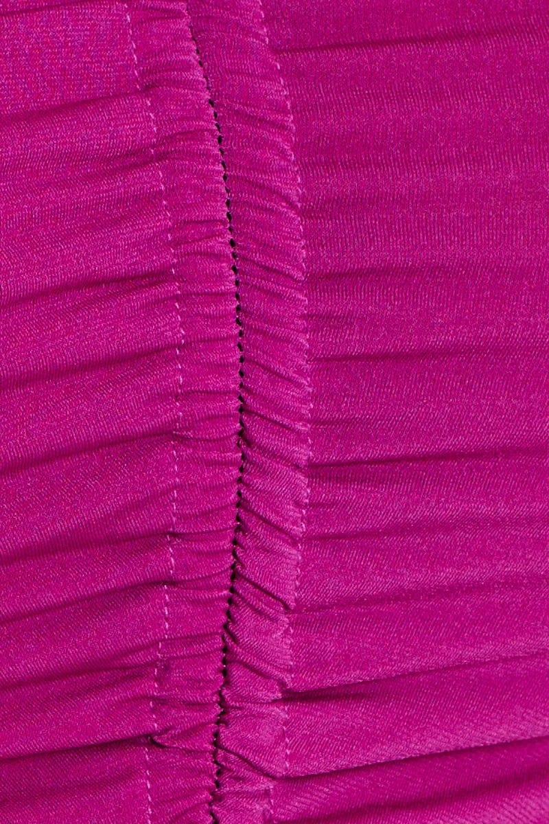 Purple Front T-shirt V-Neck Jersey Rib Ruched - Image 6