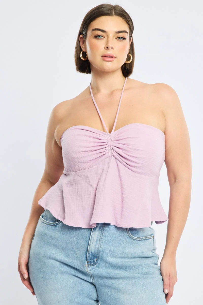 Purple Halter Top Sleeveless