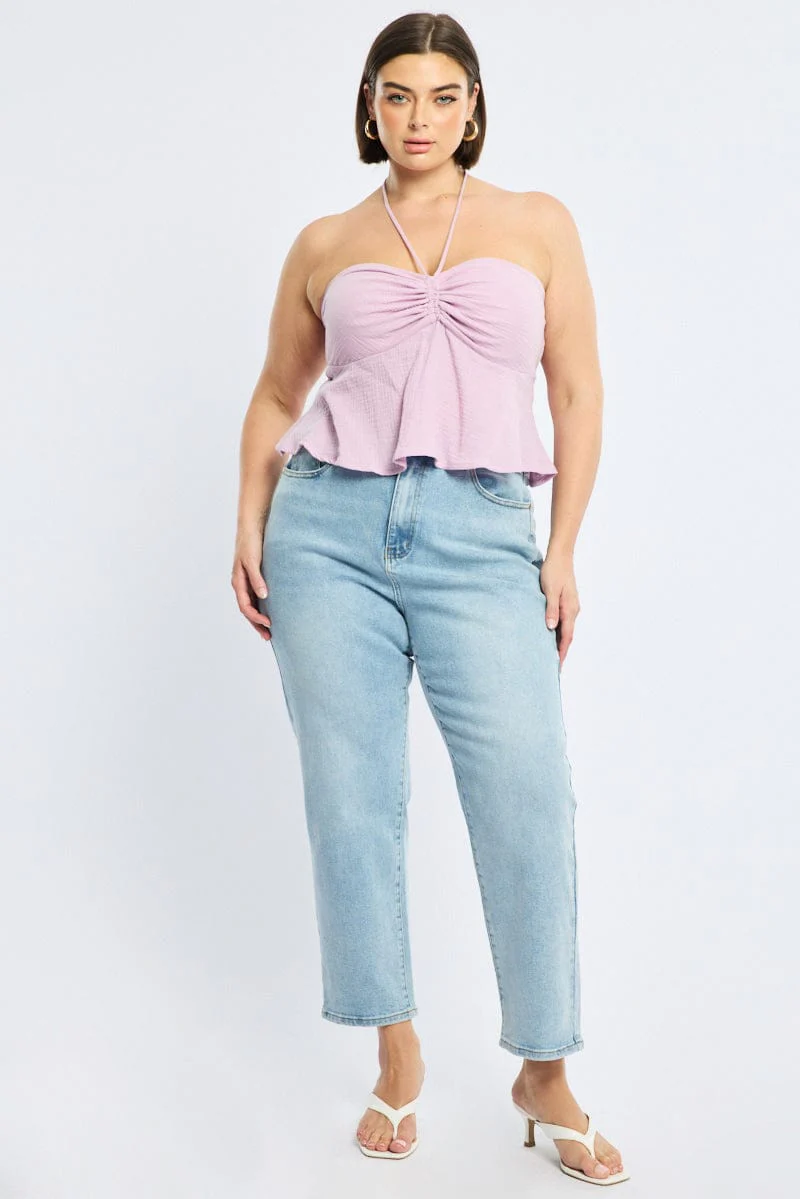 Purple Halter Top Sleeveless - Image 2