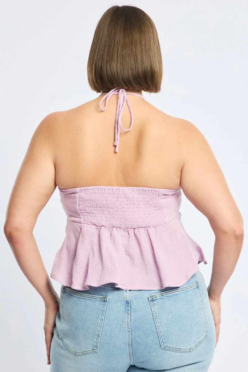 Purple Halter Top Sleeveless - Image 4