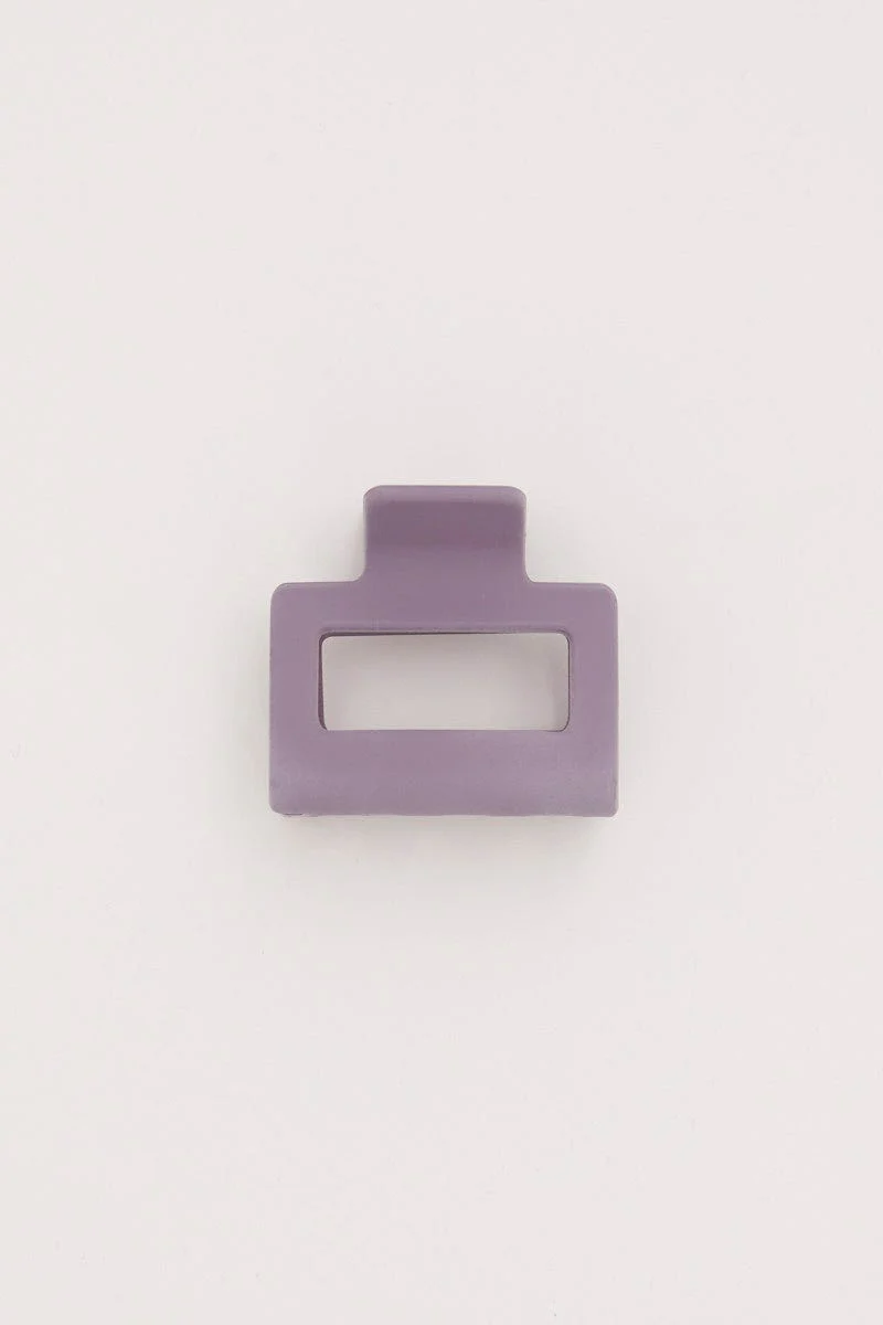 Purple Matte Rectangle Claw Clip
