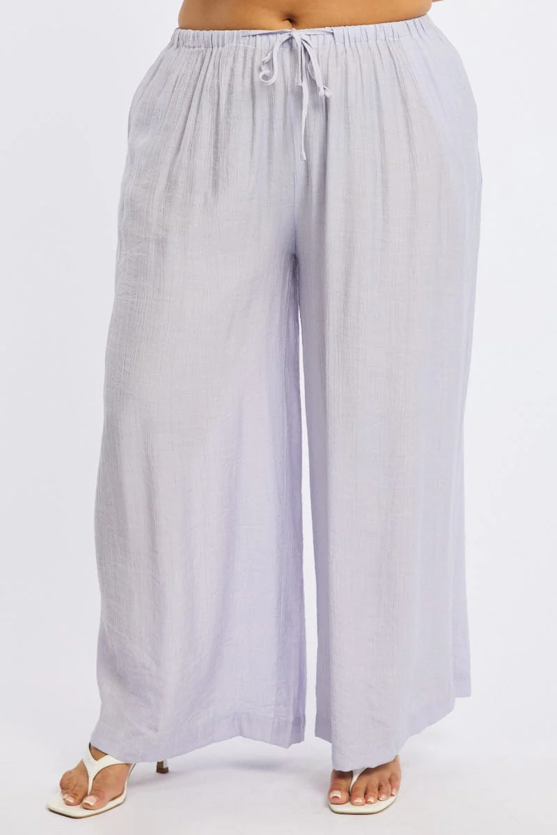 Purple Pants Elastic Waist - Image 2