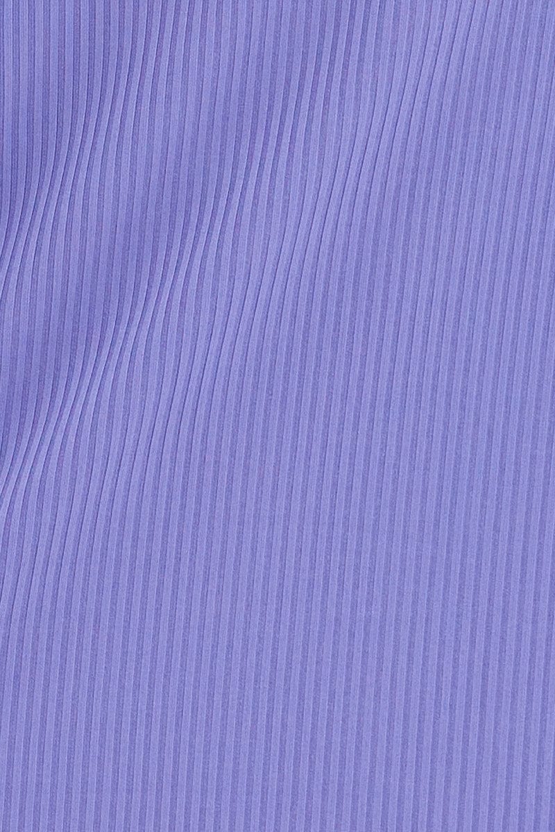Purple Rib Jersey Midi Dress Tie Waist - Image 6