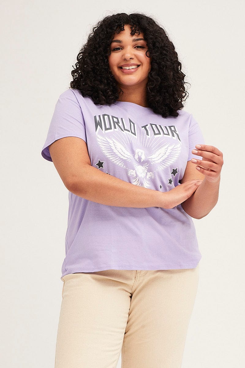 Purple Short Sleeve World Tour Regular T-shirt - Image 3
