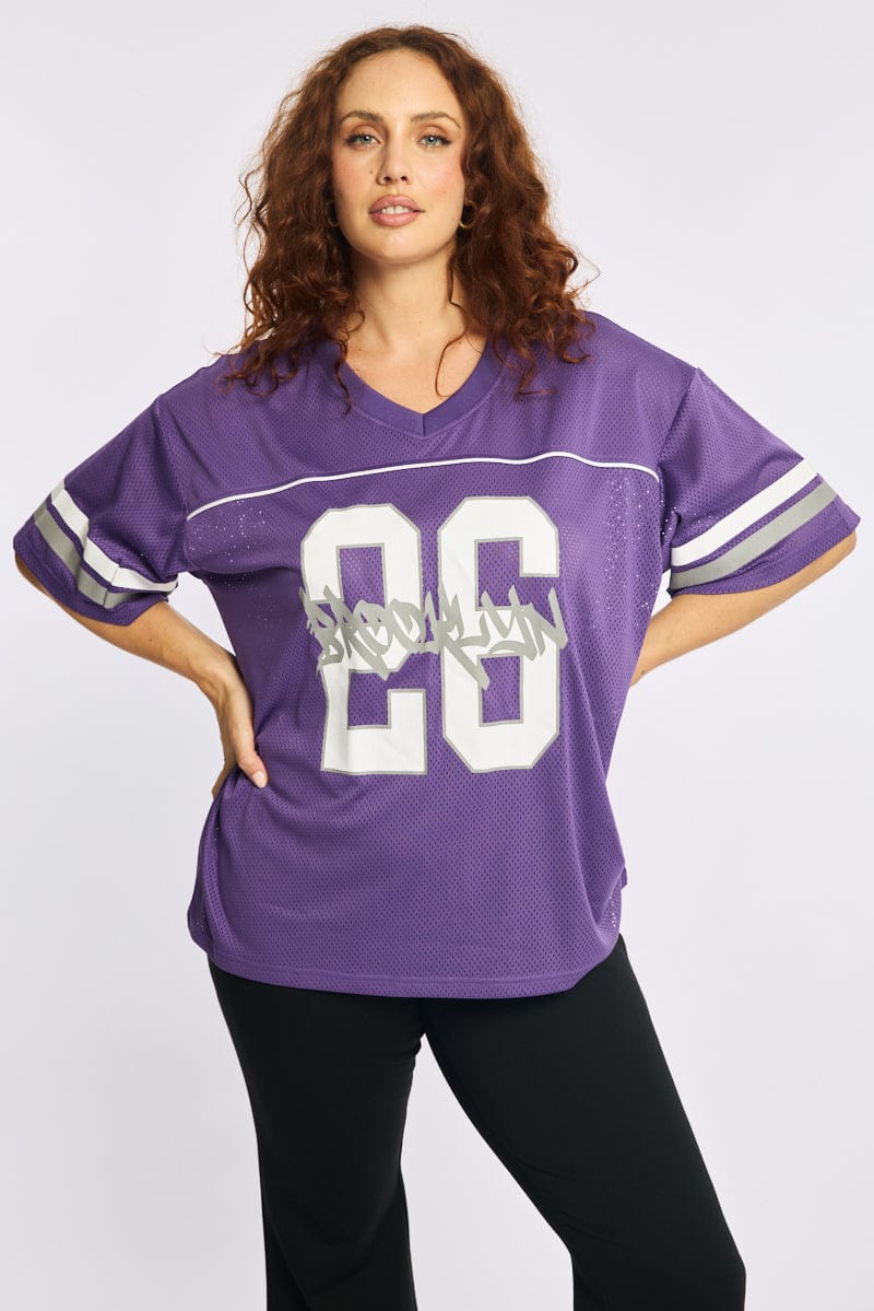Purple Sport Tee Short Sleeve