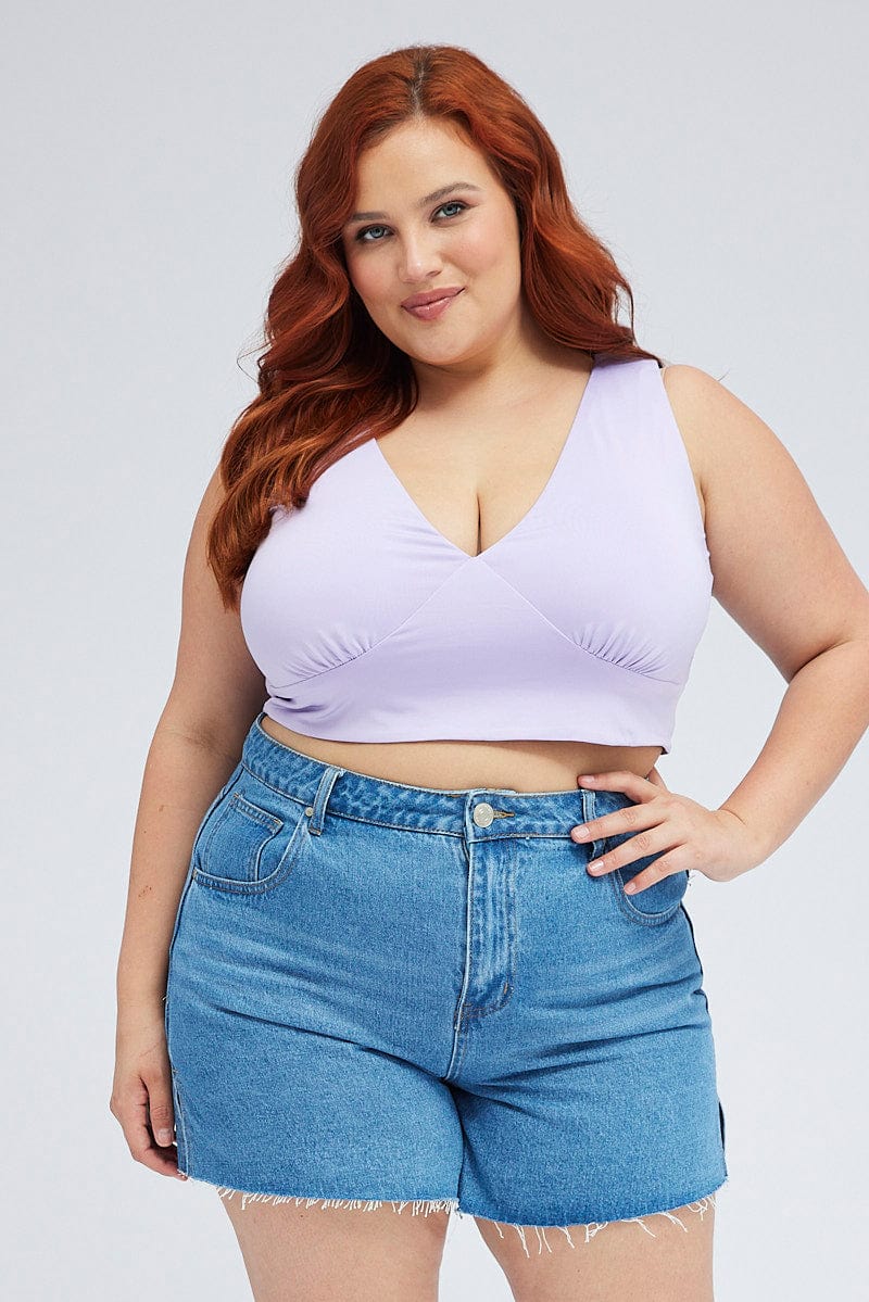 Purple Tank Top V-neck