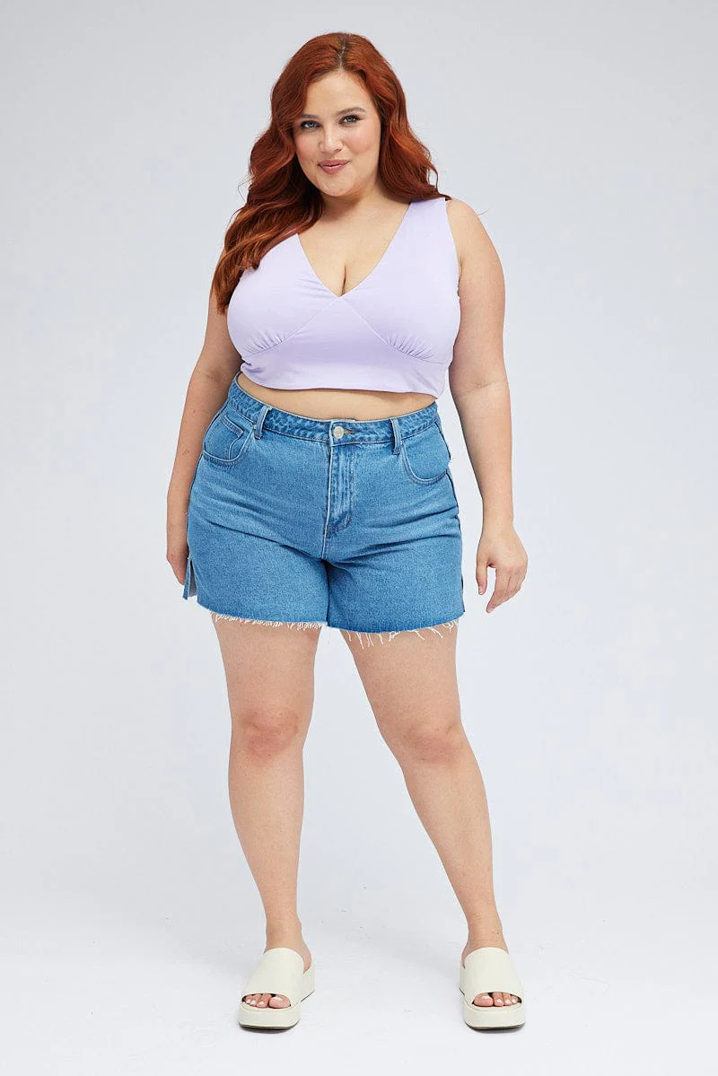 Purple Tank Top V-neck - Image 2