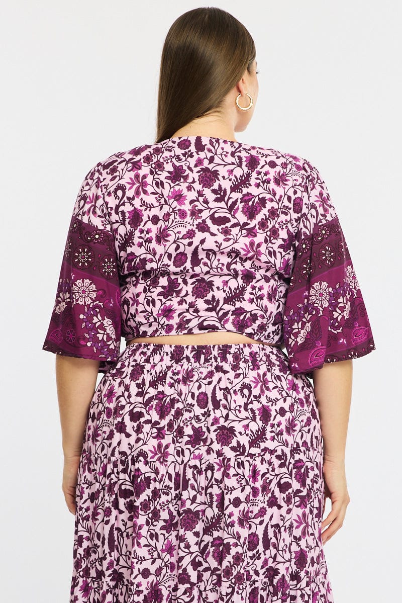 Red Boho Tie Up Bolero Short Sleeve - Image 5