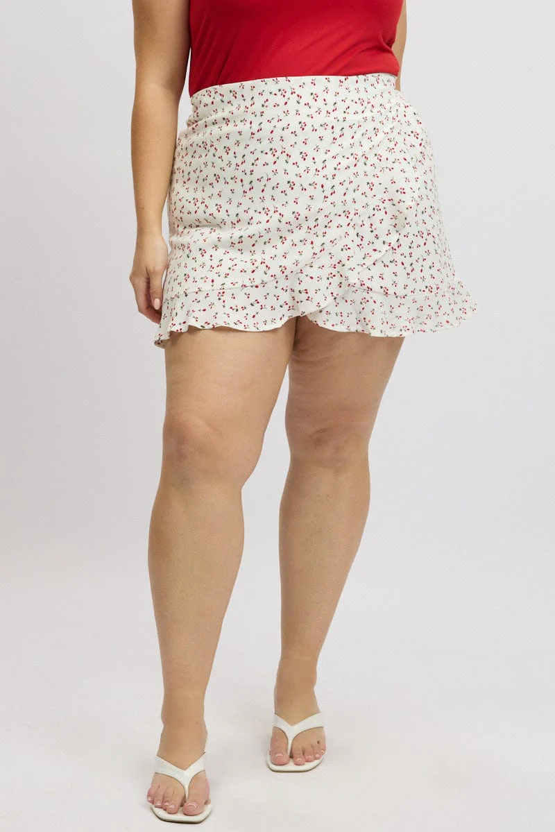 Red Check Wrap Gingham Mini Skirt - Image 3