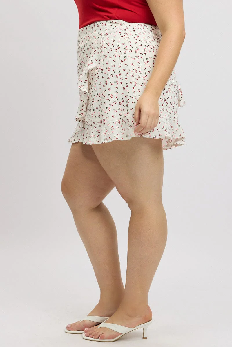 Red Check Wrap Gingham Mini Skirt - Image 4