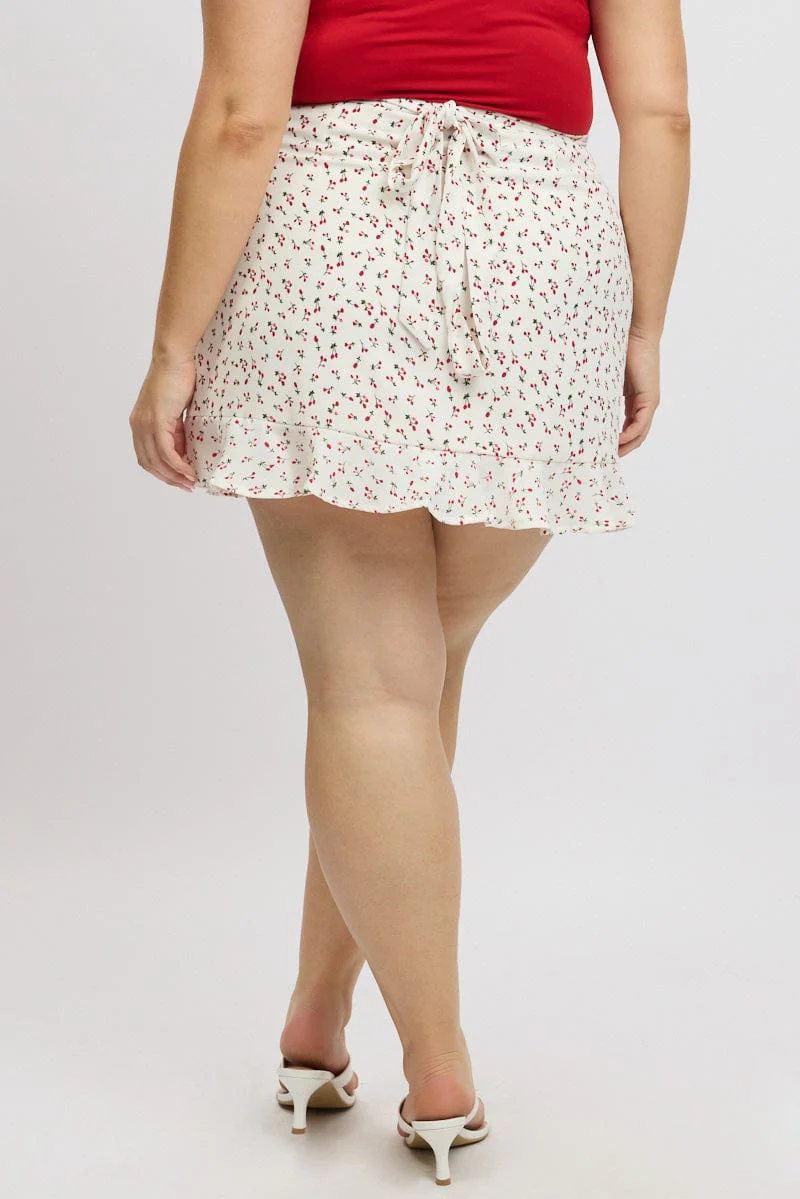 Red Check Wrap Gingham Mini Skirt - Image 5