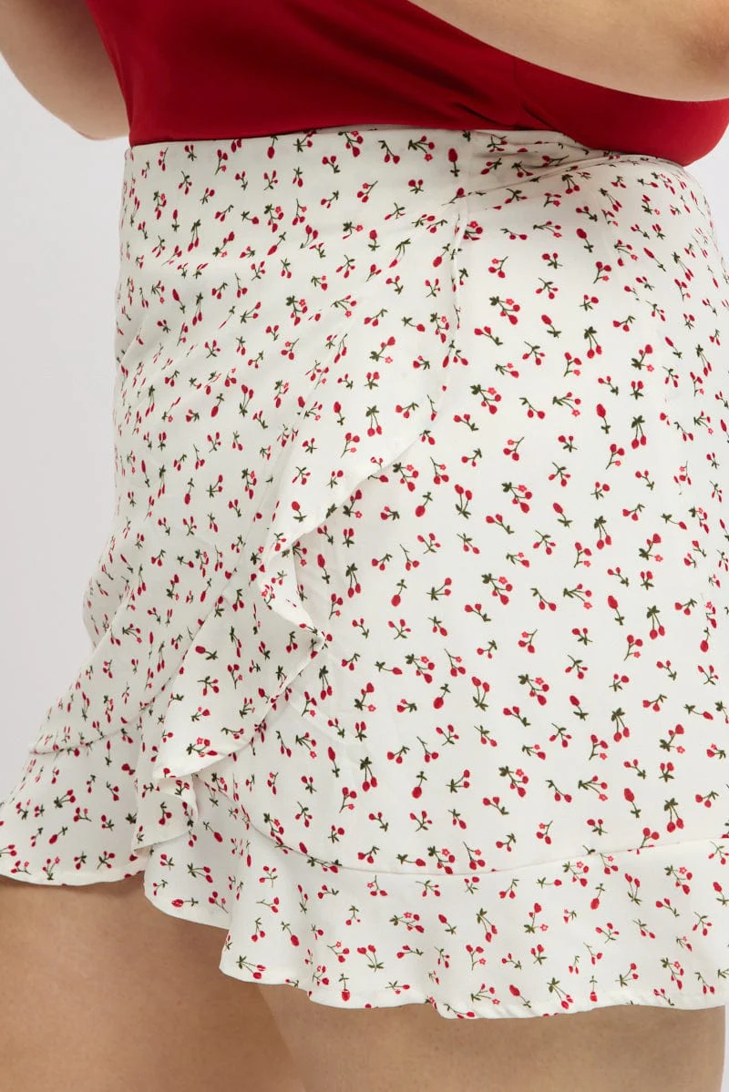 Red Check Wrap Gingham Mini Skirt - Image 6