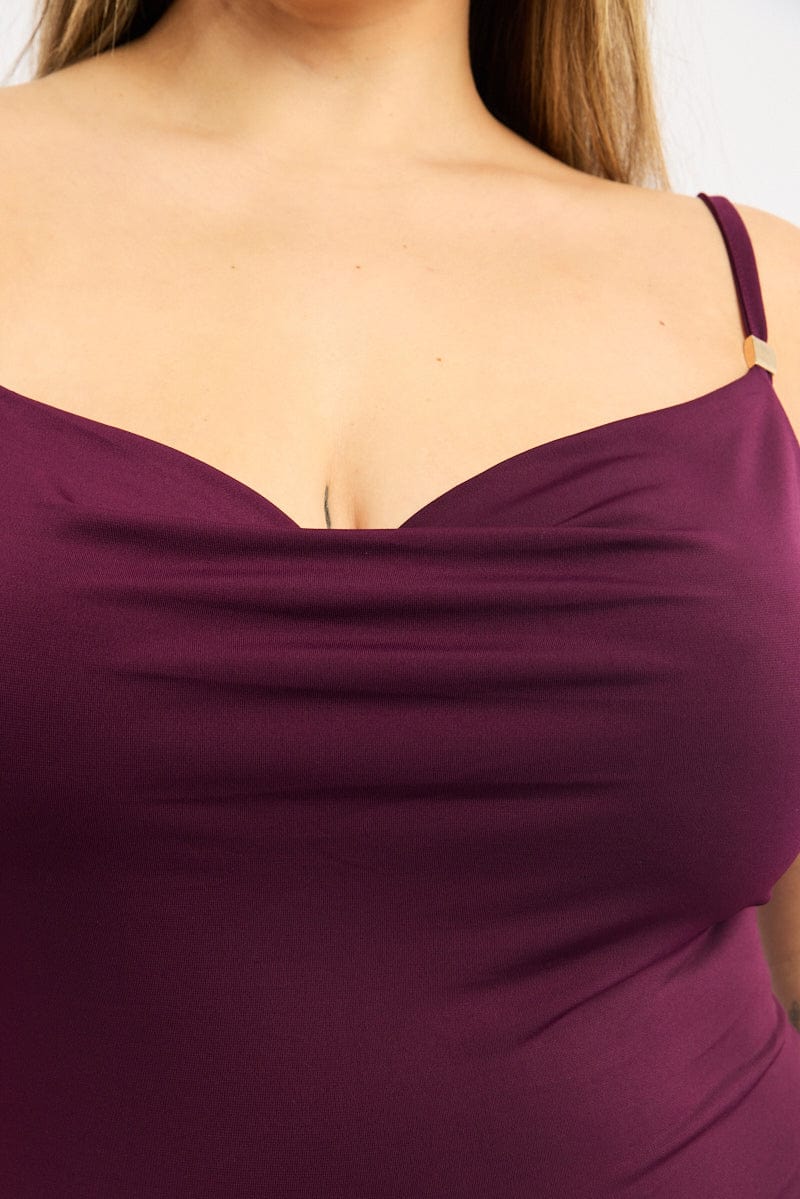Red Cowl Neck Bodysuit - Image 6