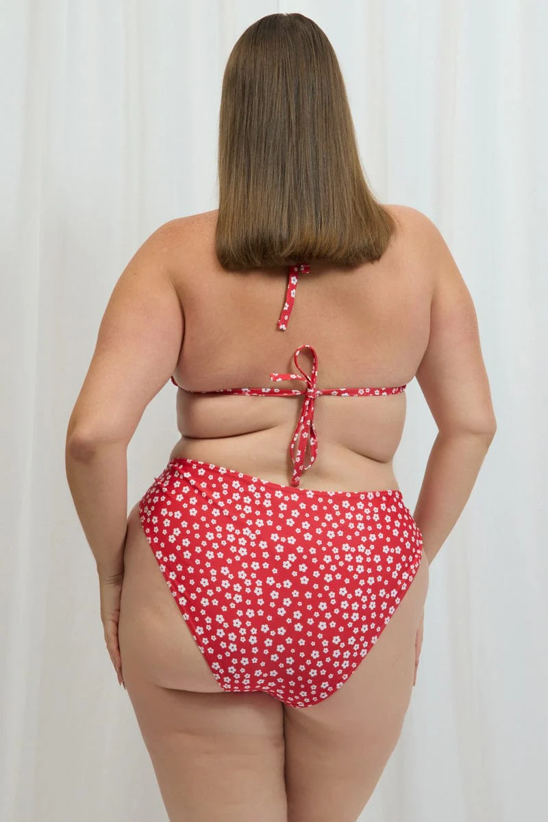 Red Ditsy Bikini Set - Image 5
