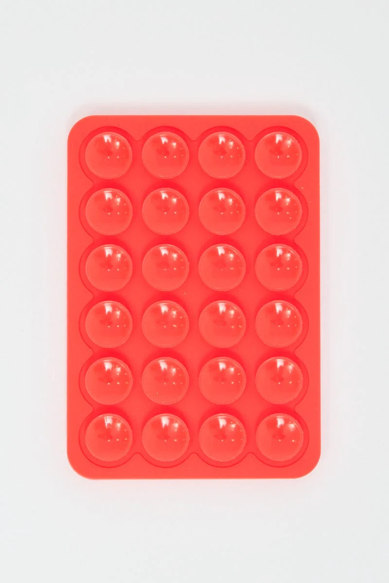 Red Double Side Suction Phone Grip