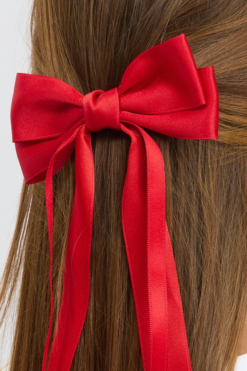 Red Hair Bow Barrette - Image 2