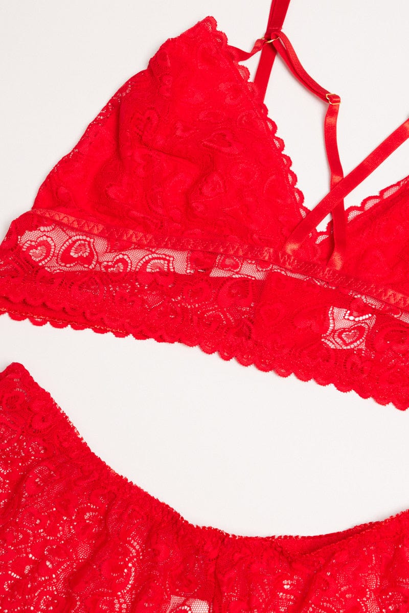 Red Lace Lingerie Set - Image 2
