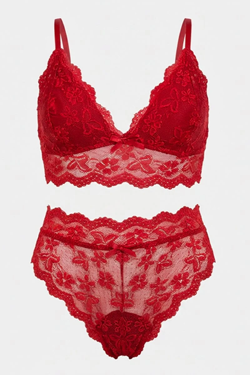 Red Lace Lingerie Set