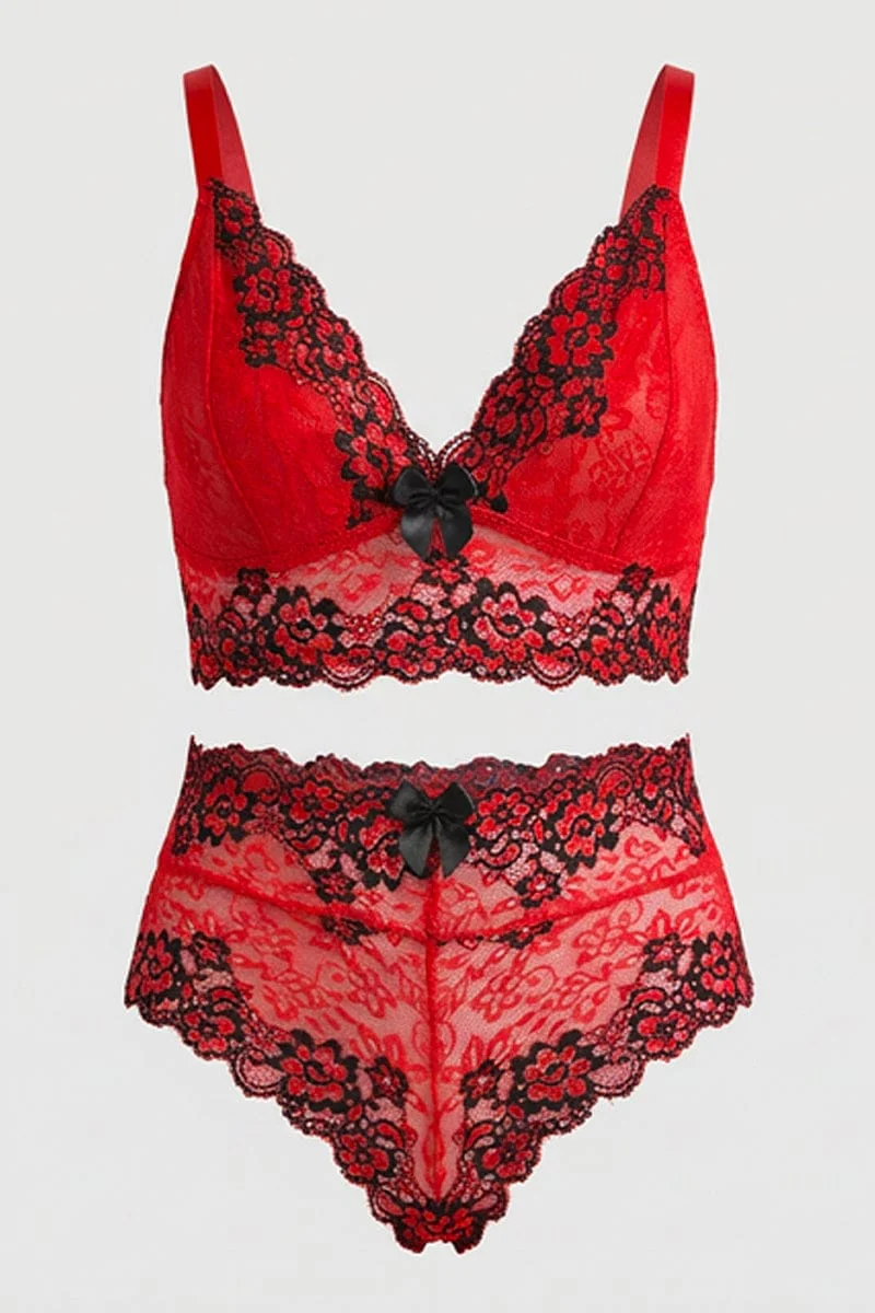 Red Lace Lingerie Set