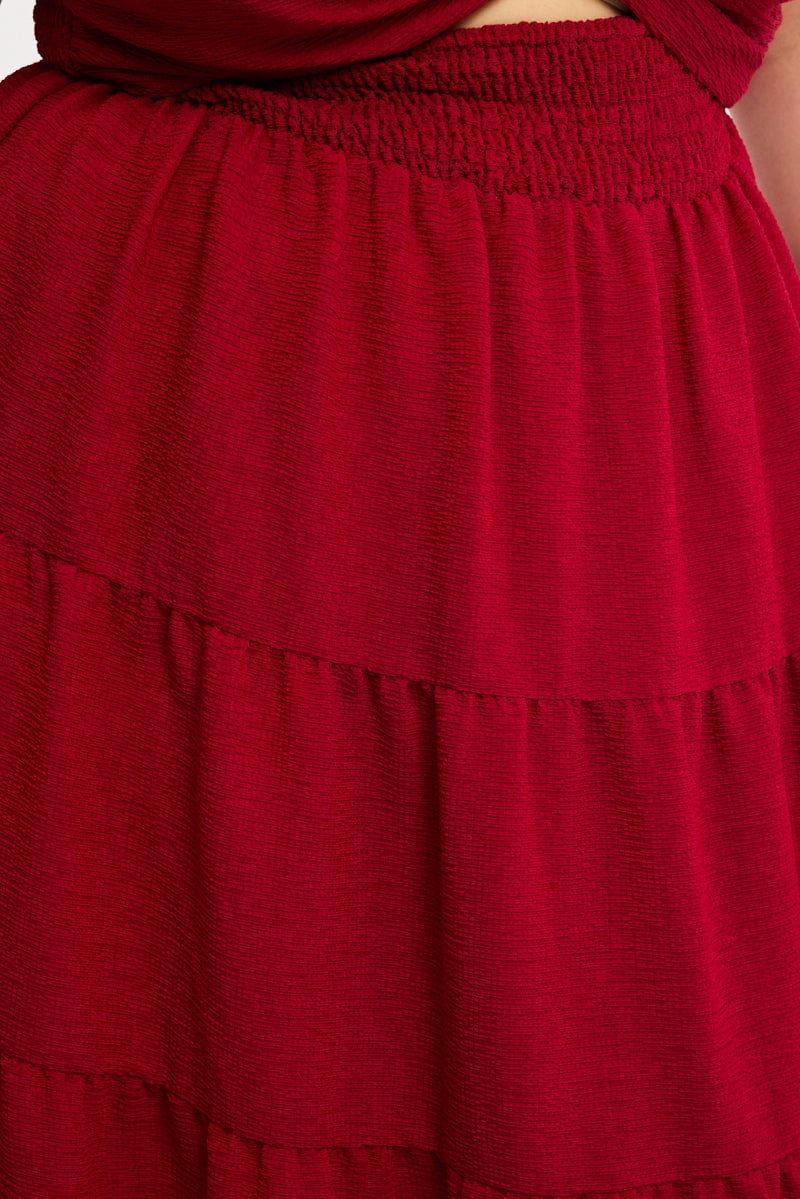 Red Maxi Dress Short Sleeve Cut Out - Image 5