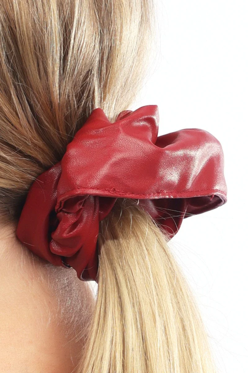 Red Oversized Pu Scrunchie - Image 2