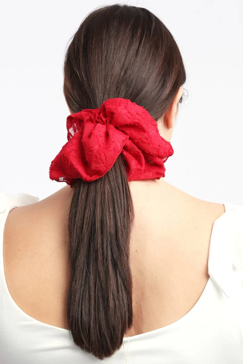 Red Oversized Scrunchie