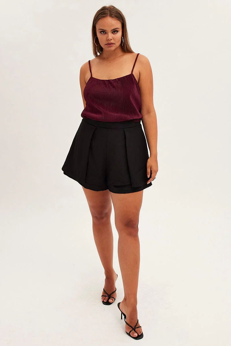 Red Plisse Top Sleeveless - Image 2