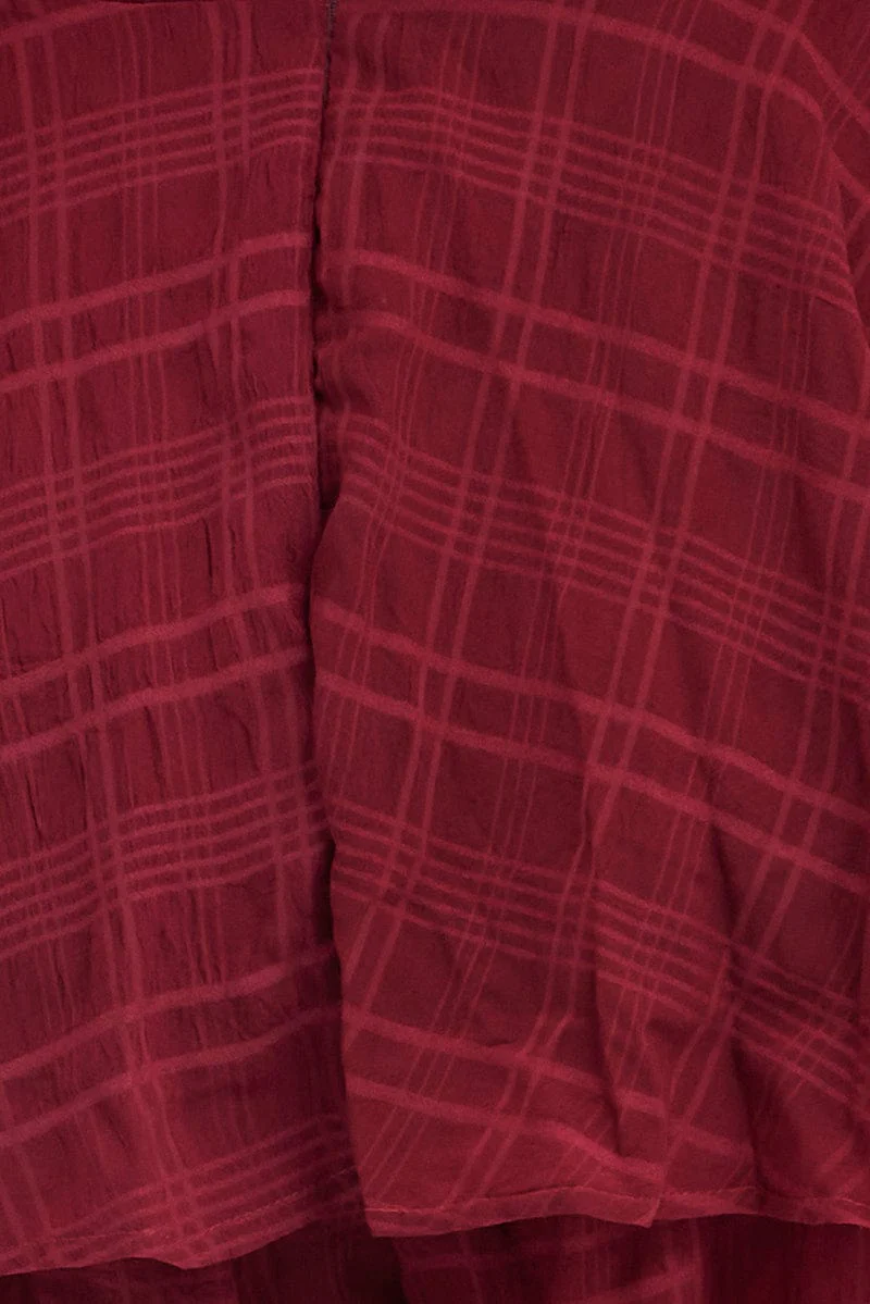 Red Ruffle Playsuit Long Sleeve Wrap Front - Image 6