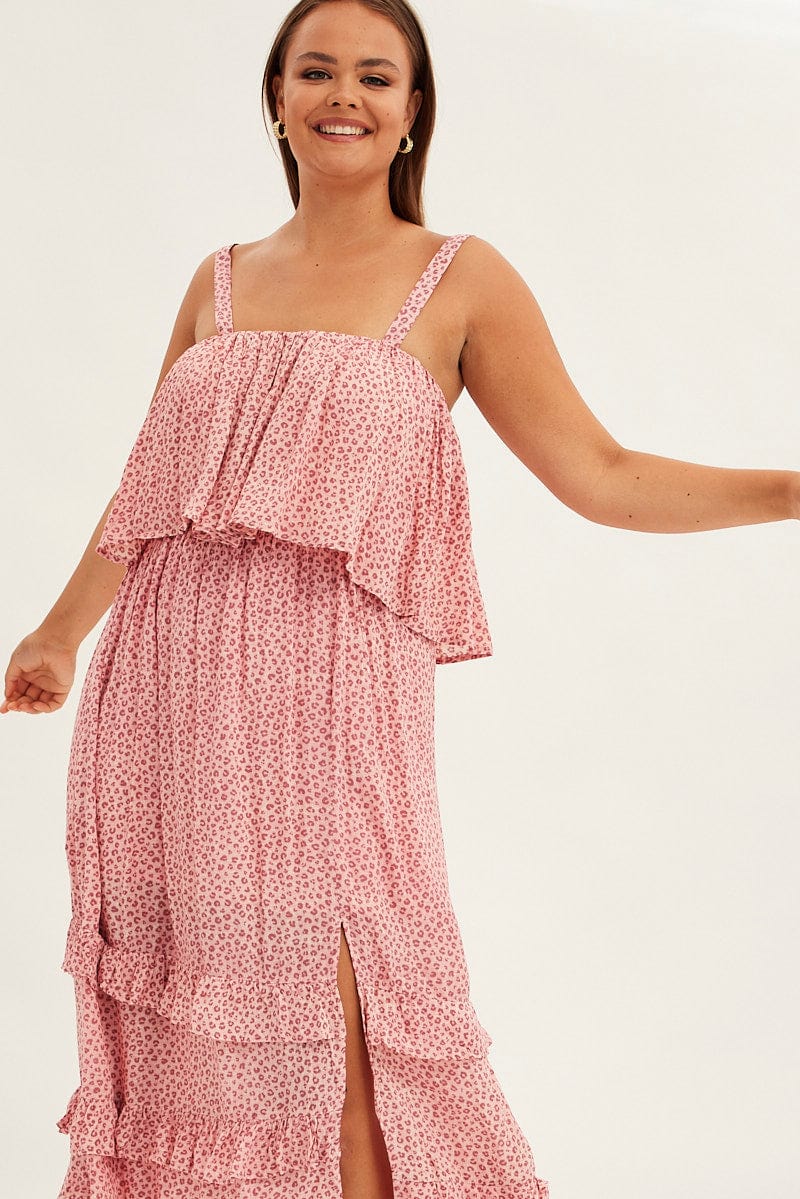 Red Ruffled Off Shoulder Maxi Dress - Image 2