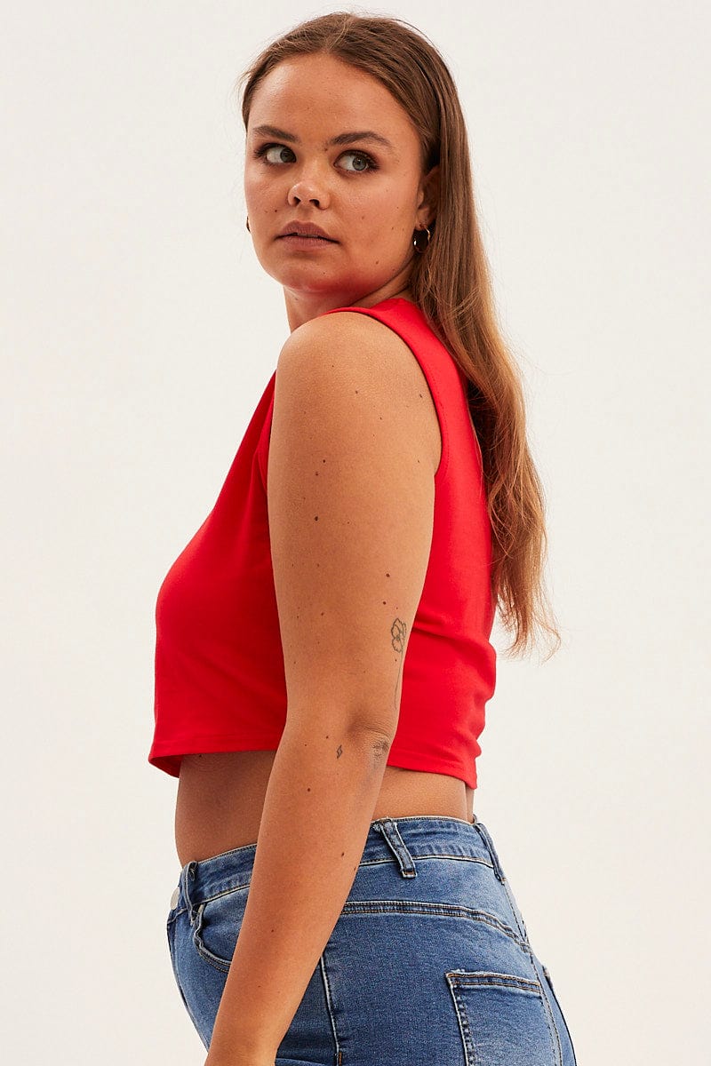 Red Sleeveless Hot Rod Tank Top - Image 4