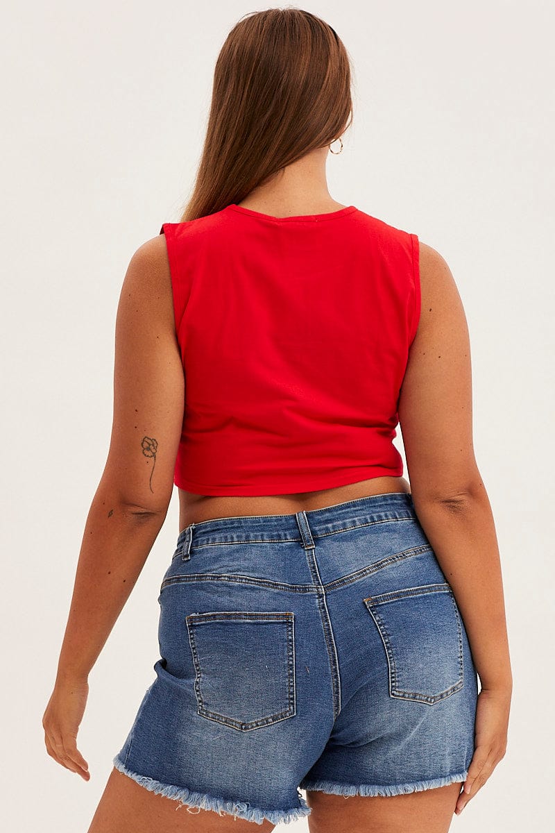 Red Sleeveless Hot Rod Tank Top - Image 5