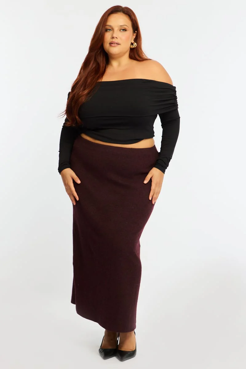 Red Soft Touch Maxi Skirt - Image 2
