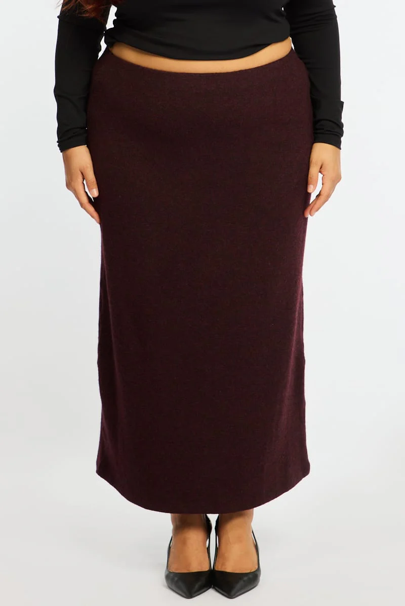 Red Soft Touch Maxi Skirt - Image 3