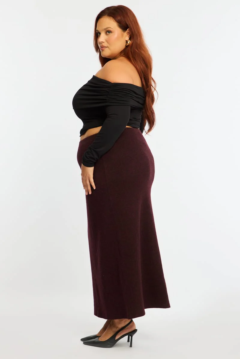Red Soft Touch Maxi Skirt - Image 5