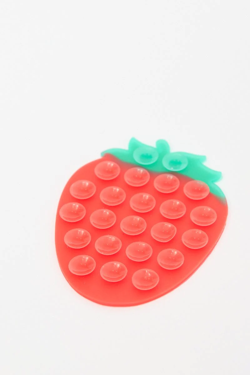 Red Strawberry Suction Phone Grip - Image 2