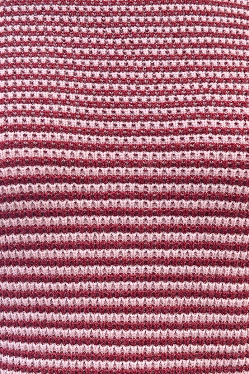 Red Stripe Stripe Knit Top Long Sleeve - Image 7