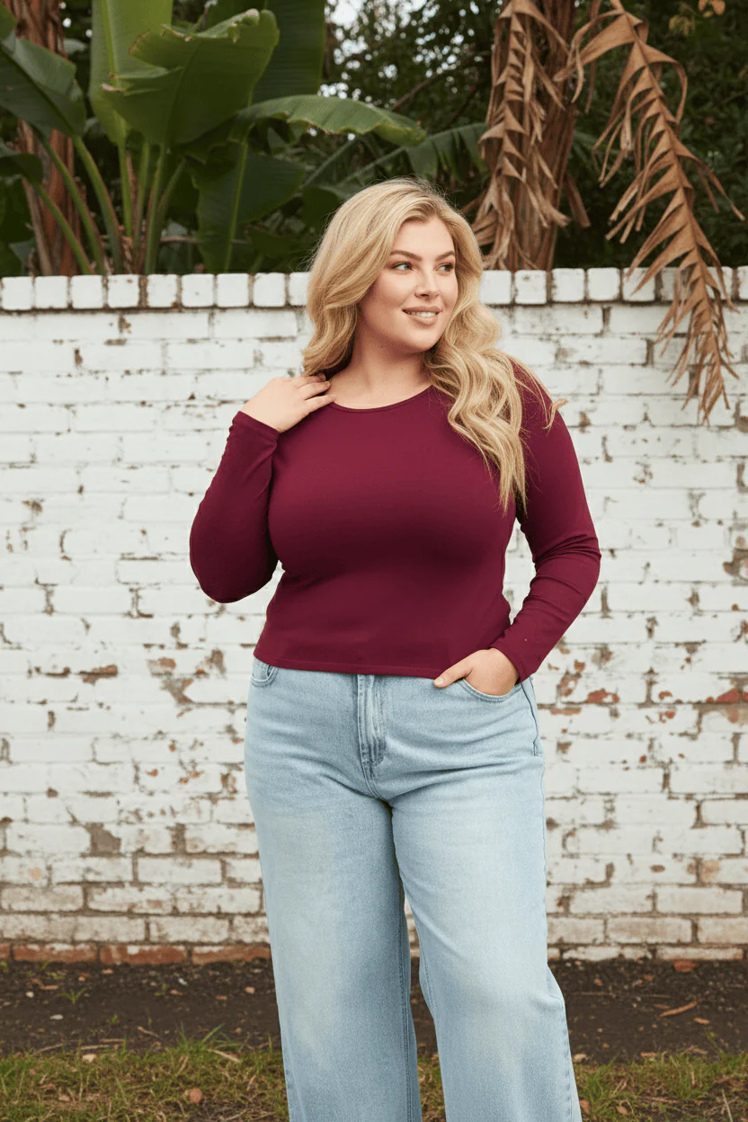 Red Supersoft Fleece Top Long Sleeve