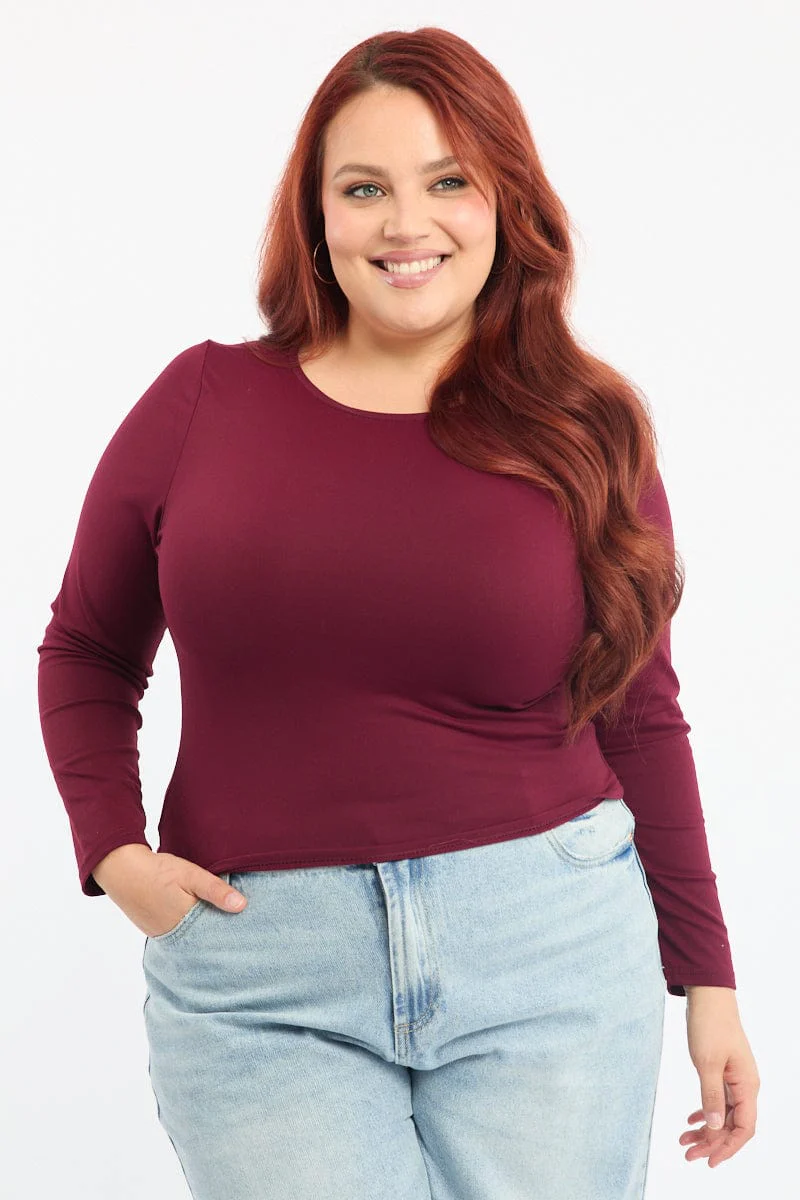 Red Supersoft Fleece Top Long Sleeve - Image 2