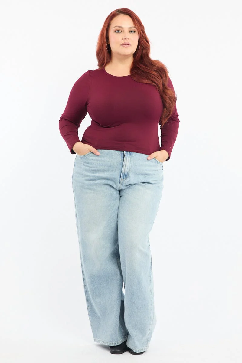 Red Supersoft Fleece Top Long Sleeve - Image 6