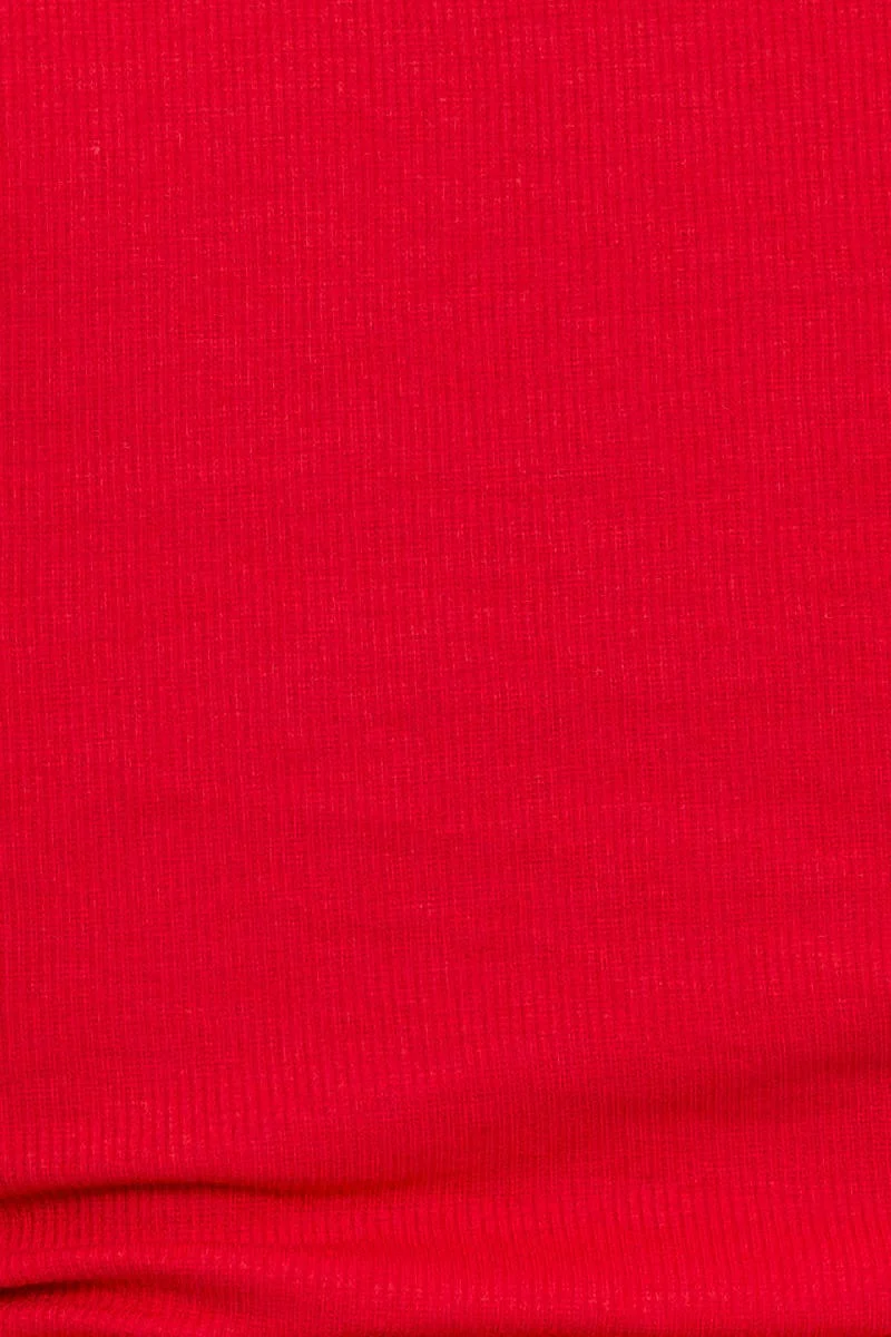 Red Tank Top Round Neck Sleeveless Jersey Drawstring - Image 5