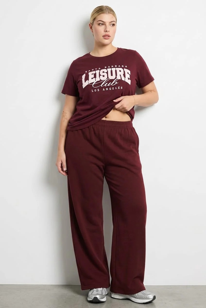 Red Track Pants Wide Leg