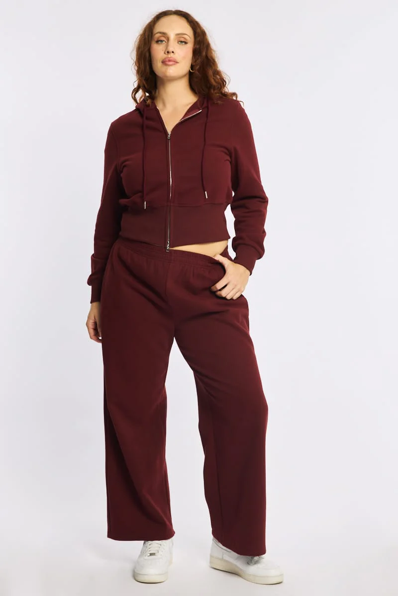 Red Track Pants Wide Leg - Image 4