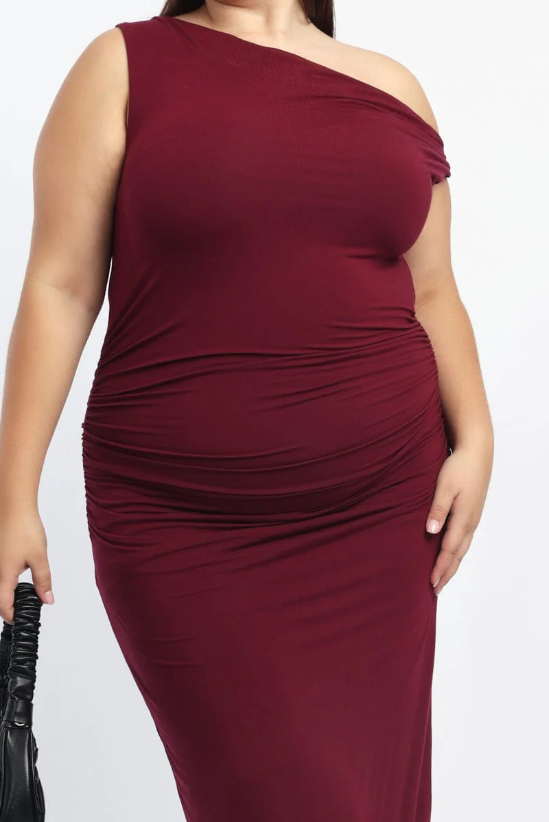 Red Twist Off Shoulder Supersoft Maxi Dress - Image 6