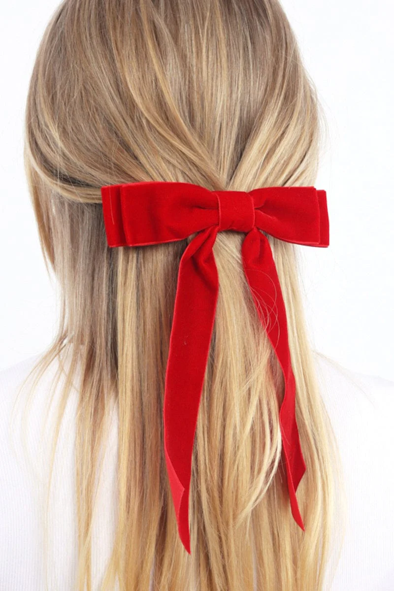 Red Velvet Hair Bow