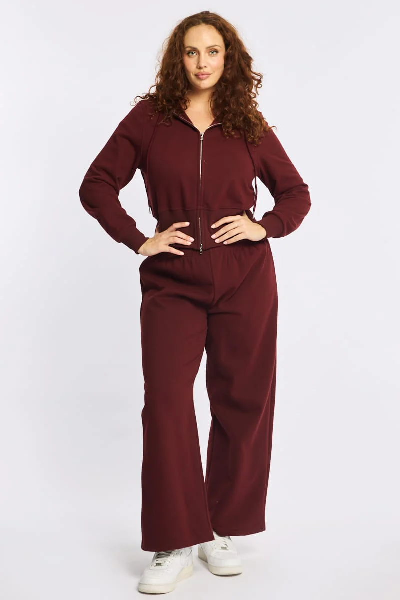Red Zip Hoodie Long Sleeve - Image 3