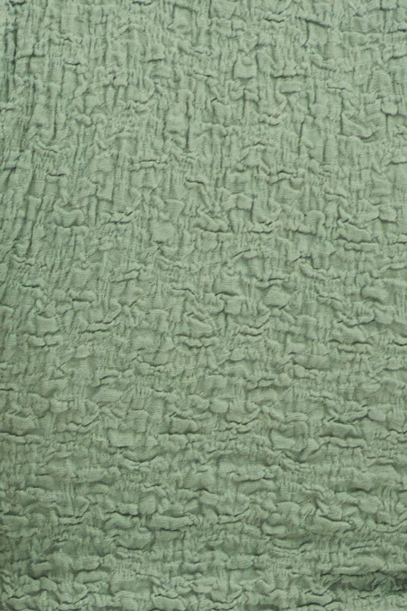 Sage Crop Top Short Sleeve Textured Lace Drawstring - Image 6